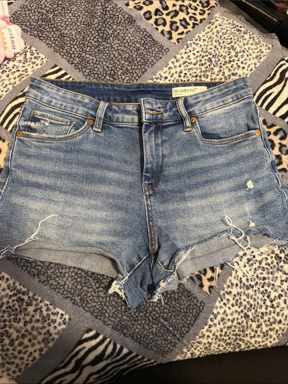 Blank NYC Light Blue Distressed Jean Shorts
